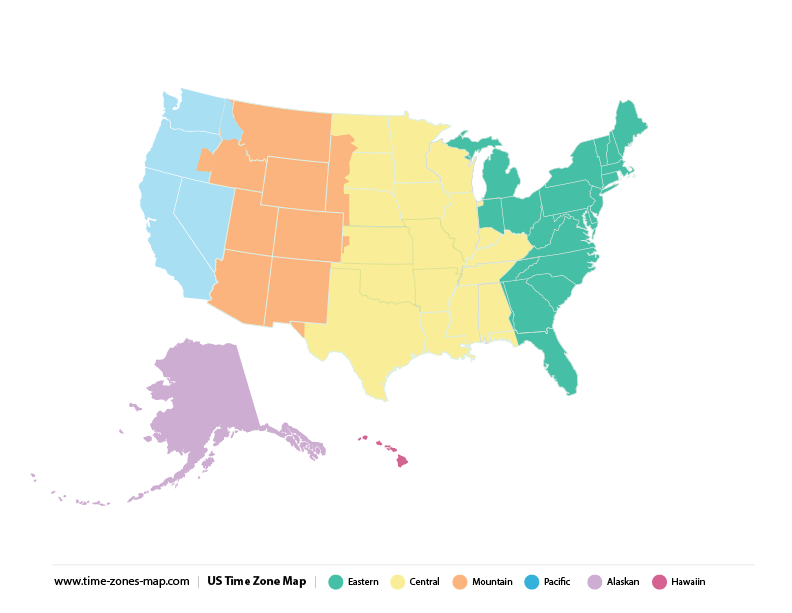 Us Time Zone Map