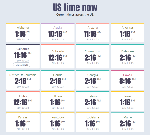 Best Interactive Time Zone Map For Current Time Across Us