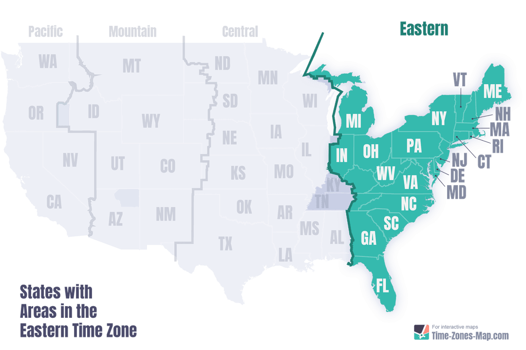 Eastern Timezone with State Initials