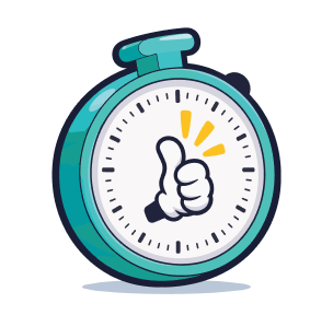 Timer with thumbs up